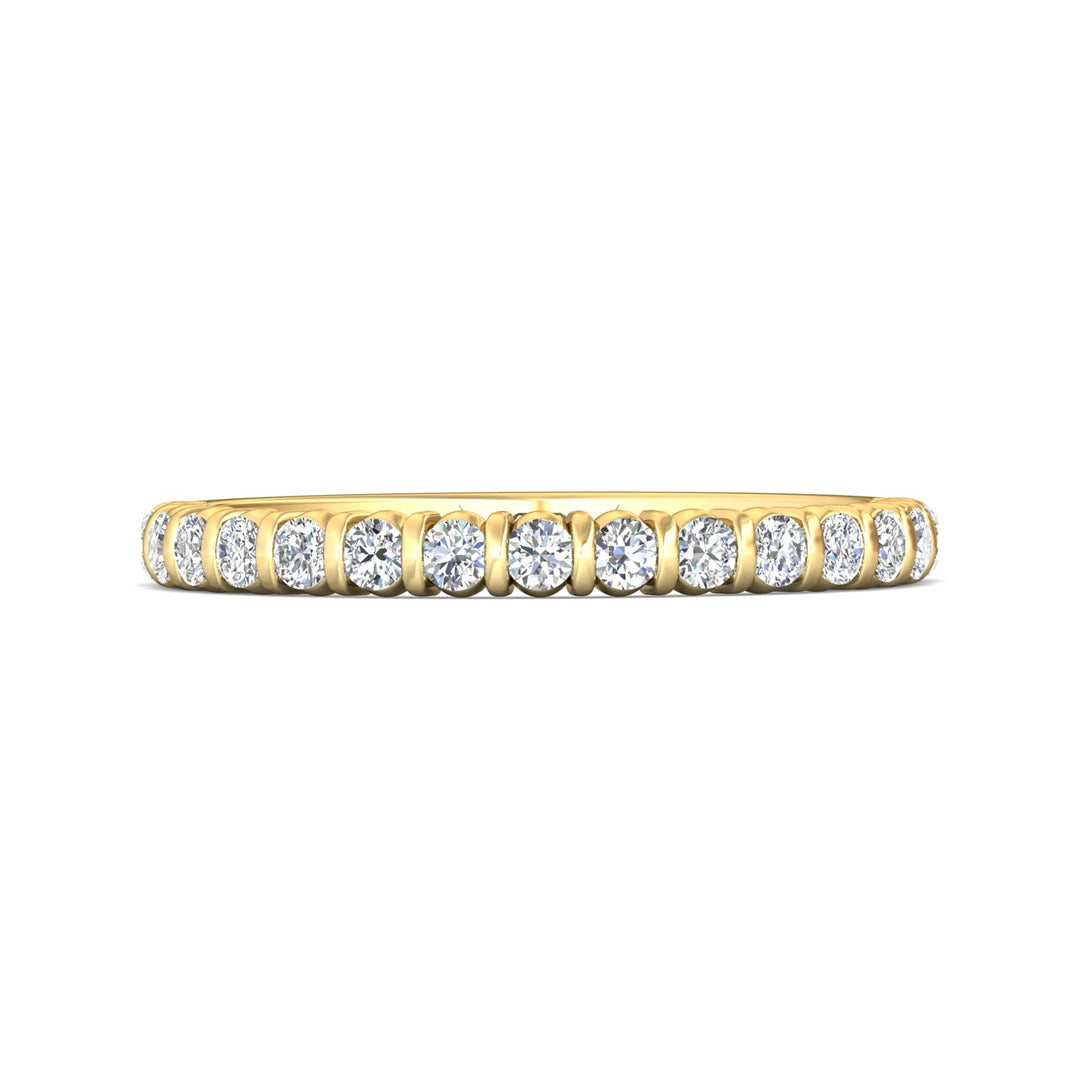 18K Gold Yellow Channel/Shared Prong Wedding Band from the Channel/Shared Prong collection - DWBC8-.35_18KY