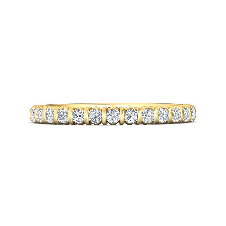 18K Gold Yellow Channel/Shared Prong Wedding Band from the Channel/Shared Prong collection - DWBC8-.35_18KY