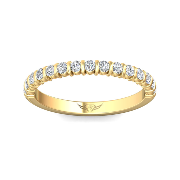 18K Gold Yellow Channel/Shared Prong Wedding Band from the Channel/Shared Prong collection - DWBC8-.35_18KY