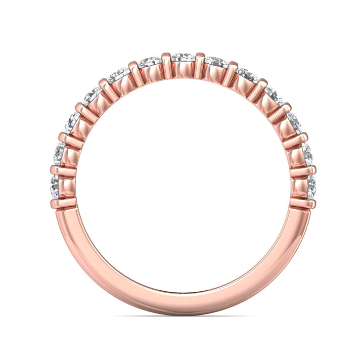 14K Gold Pink Channel/Shared Prong Wedding Band from the Channel/Shared Prong collection - DWBC8-.50_14KP