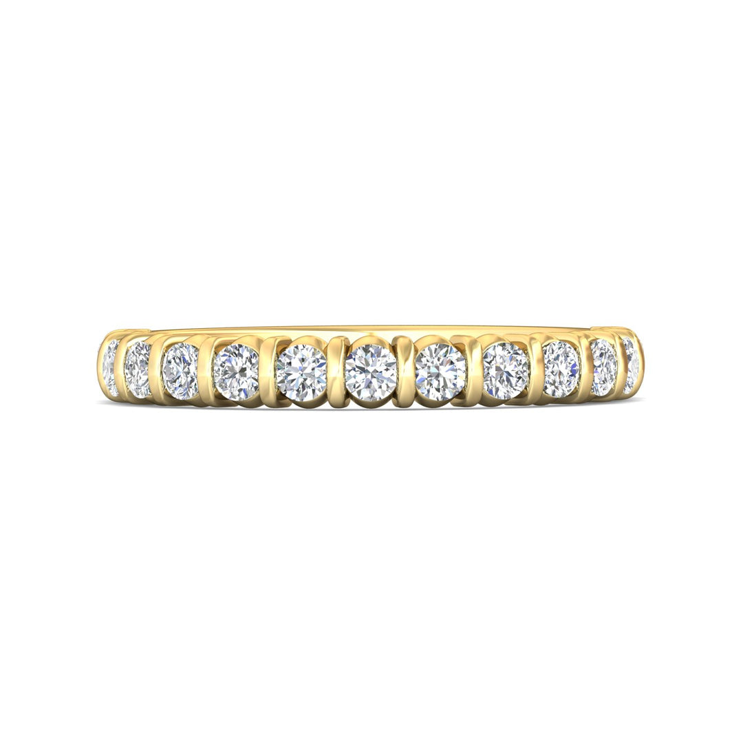 14K Gold Yellow Channel/Shared Prong Wedding Band from the Channel/Shared Prong collection - DWBC8-.50_14KY
