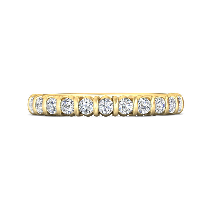 14K Gold Yellow Channel/Shared Prong Wedding Band from the Channel/Shared Prong collection - DWBC8-.50_14KY