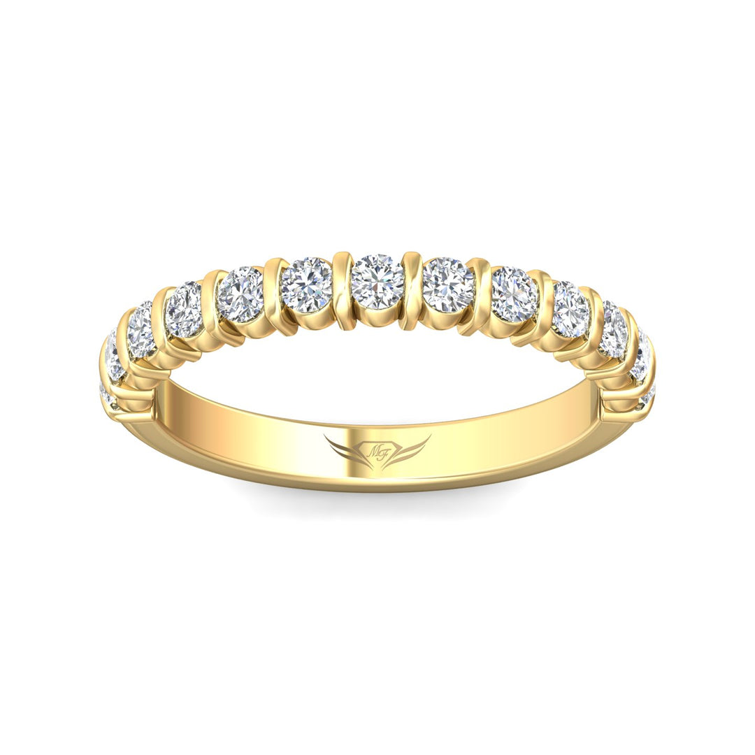 14K Gold Yellow Channel/Shared Prong Wedding Band from the Channel/Shared Prong collection - DWBC8-.50_14KY