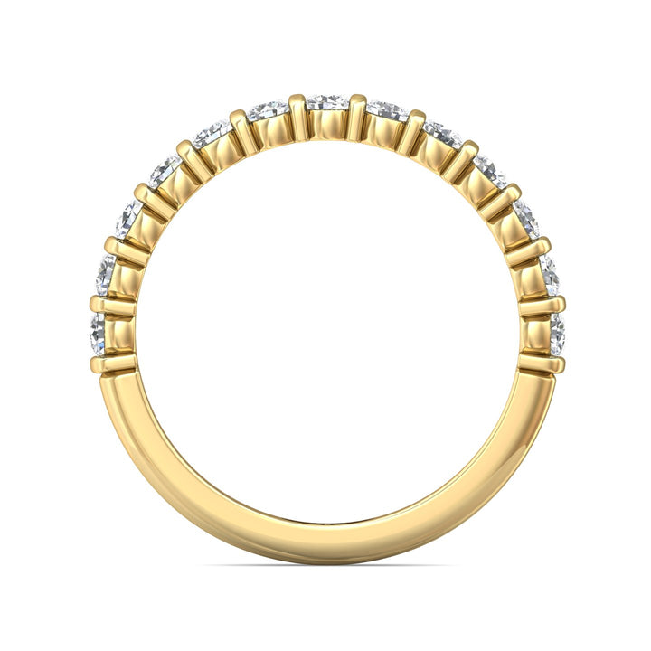 18K Gold Yellow Channel/Shared Prong Wedding Band from the Channel/Shared Prong collection - DWBC8-.50_18KY