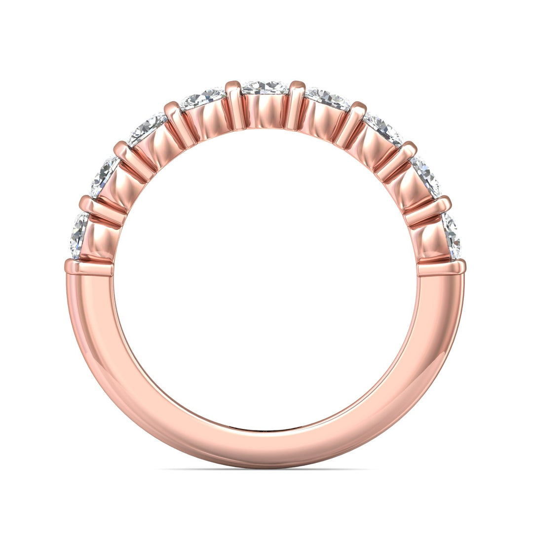 18K Gold Pink Channel/Shared Prong Wedding Band from the Channel/Shared Prong collection - DWBC8-1.00_18KP