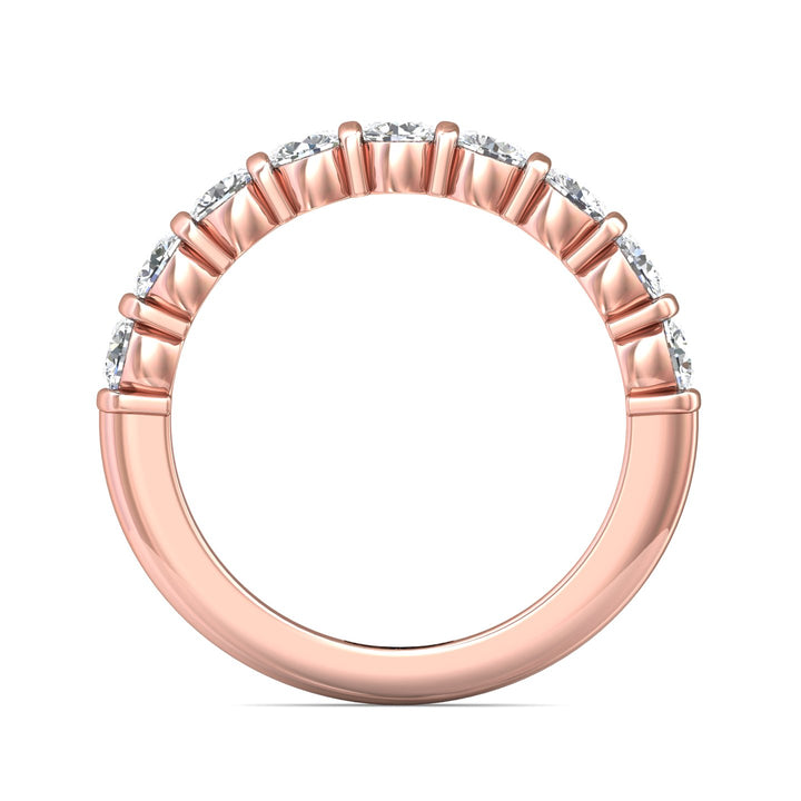 18K Gold Pink Channel/Shared Prong Wedding Band from the Channel/Shared Prong collection - DWBC8-1.00_18KP