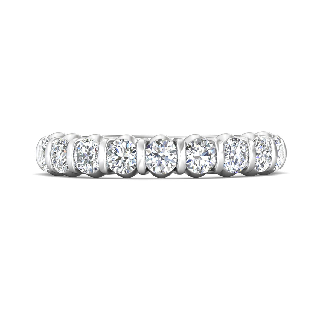 18K Gold White Channel/Shared Prong Wedding Band from the Channel/Shared Prong collection - DWBC8-1.00_18KW