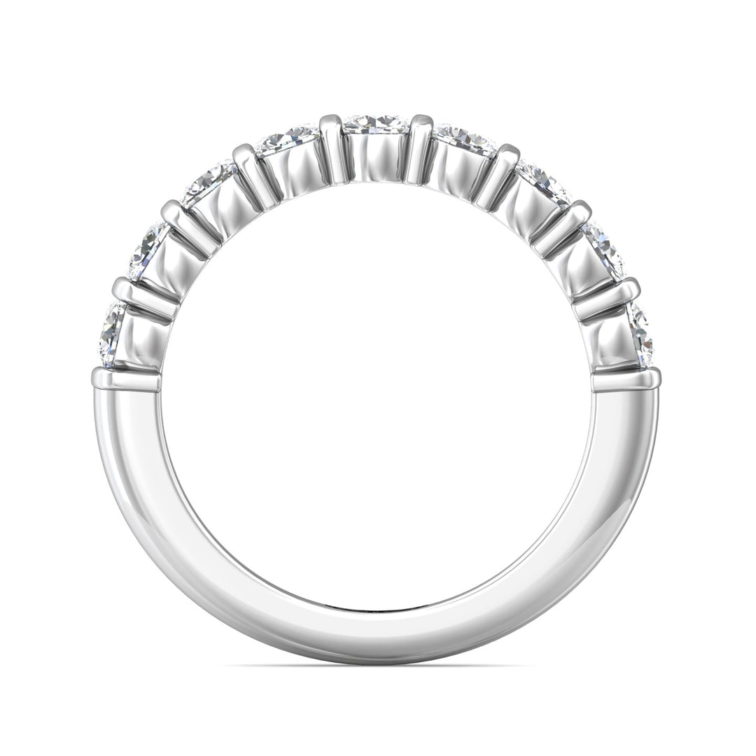 18K Gold White Channel/Shared Prong Wedding Band from the Channel/Shared Prong collection - DWBC8-1.00_18KW
