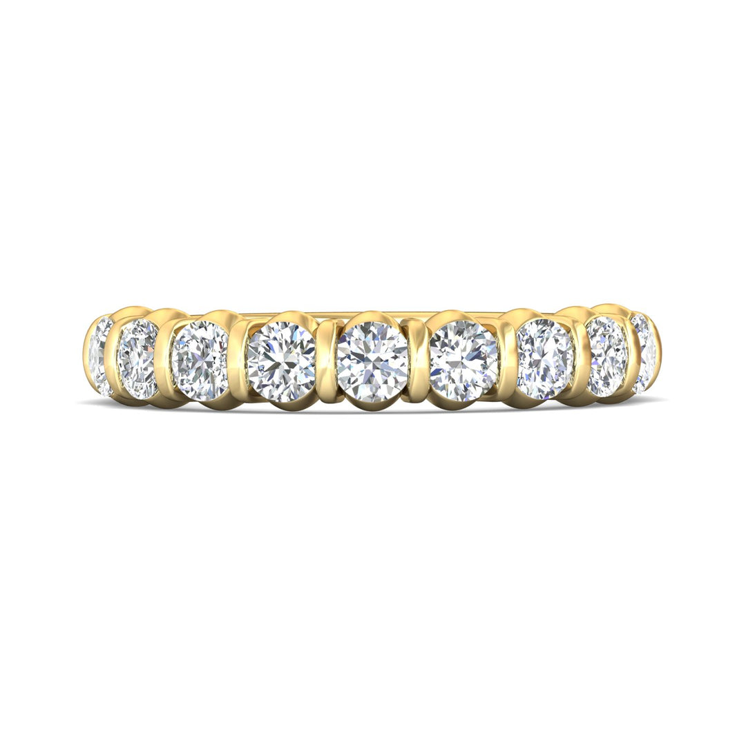 18K Gold Yellow Channel/Shared Prong Wedding Band from the Channel/Shared Prong collection - DWBC8-1.00_18KY