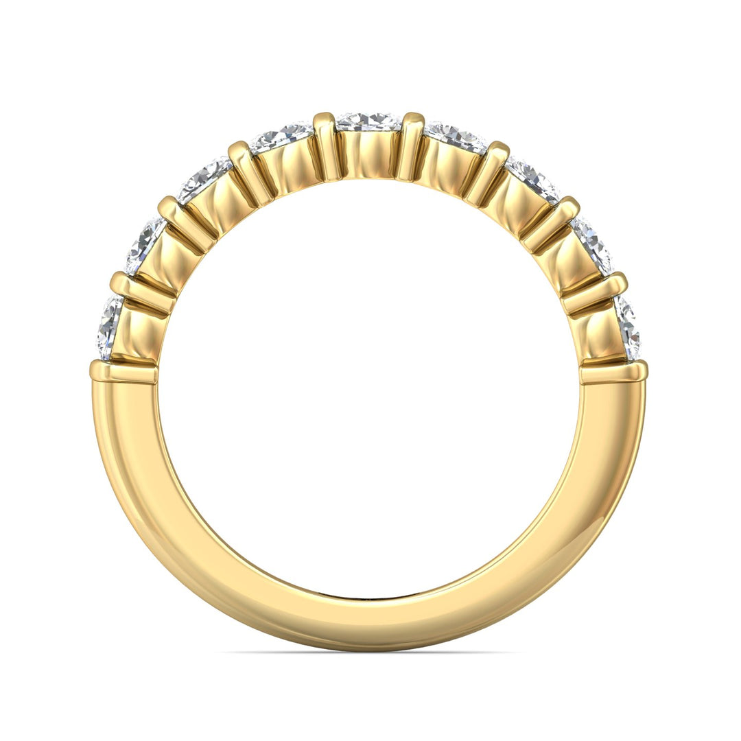18K Gold Yellow Channel/Shared Prong Wedding Band from the Channel/Shared Prong collection - DWBC8-1.00_18KY