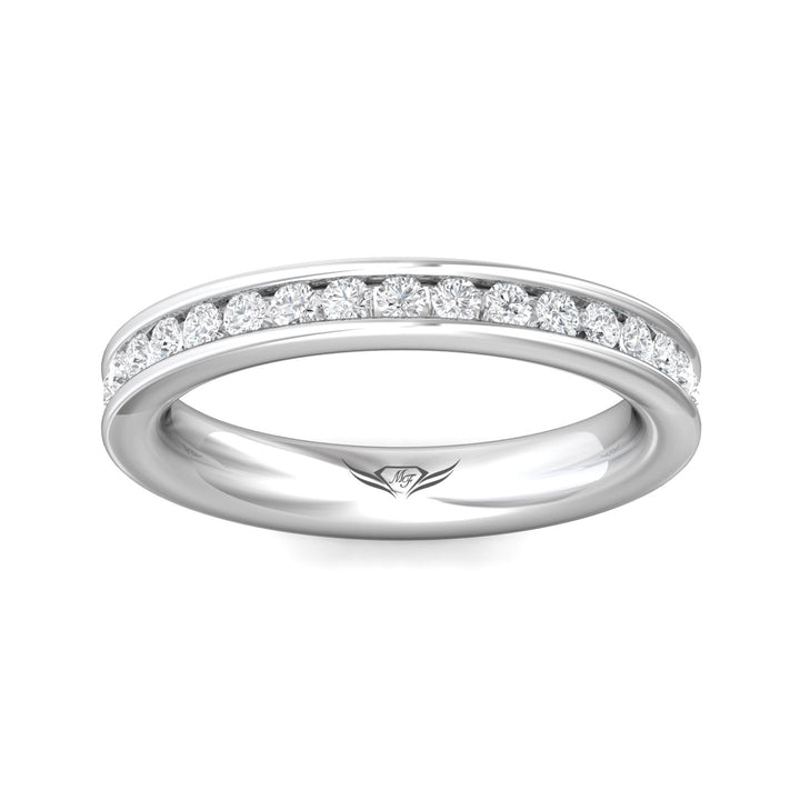 Channel/Shared Prong Wedding Band from the Channel/Shared Prong collection