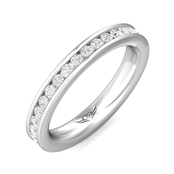 Channel/Shared Prong Wedding Band from the Channel/Shared Prong collection