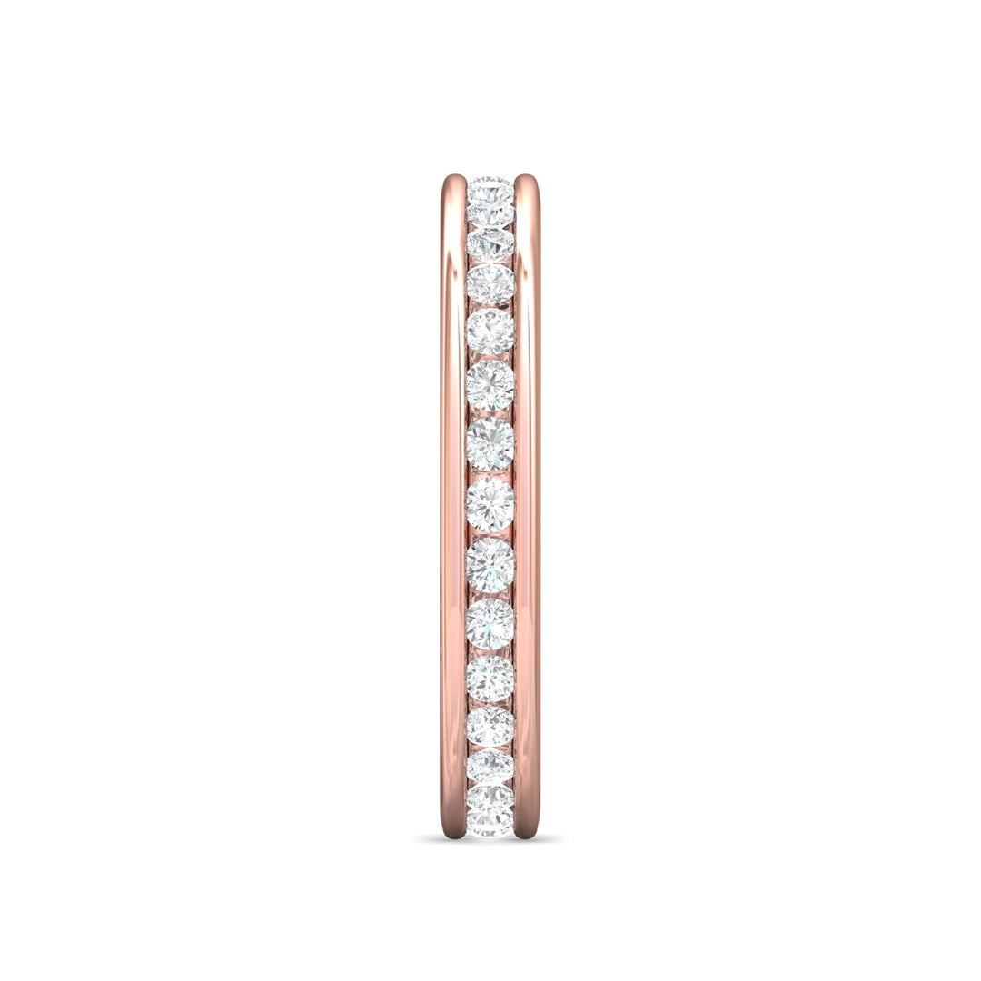 14K Gold Pink Channel/Shared Prong Wedding Band from the Channel/Shared Prong collection - DWBFC1-1.00_14KP