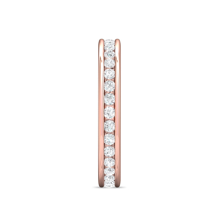 14K Gold Pink Channel/Shared Prong Wedding Band from the Channel/Shared Prong collection - DWBFC1-1.00_14KP