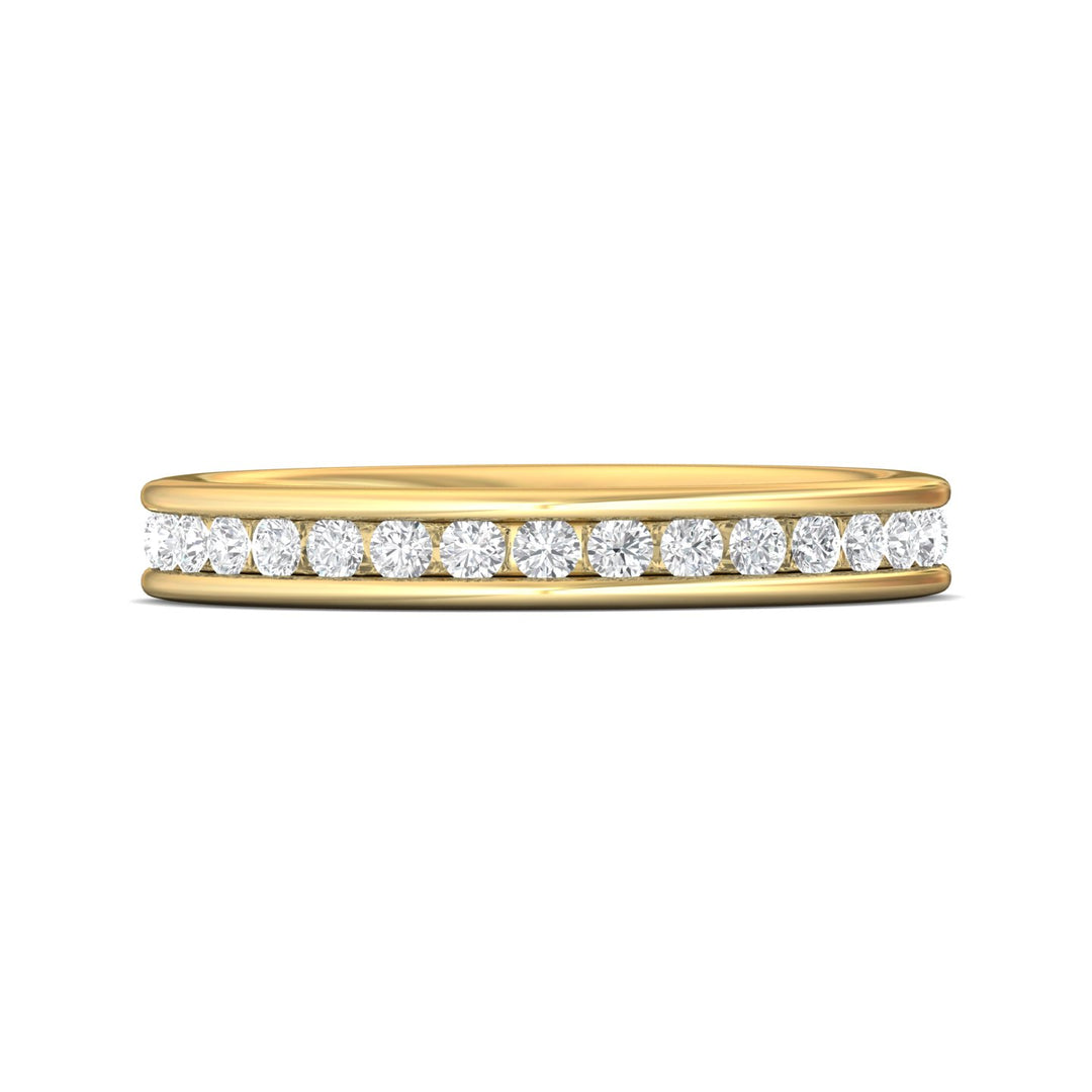 18K Gold Yellow Channel/Shared Prong Wedding Band from the Channel/Shared Prong collection - DWBFC1-1.00_18KY