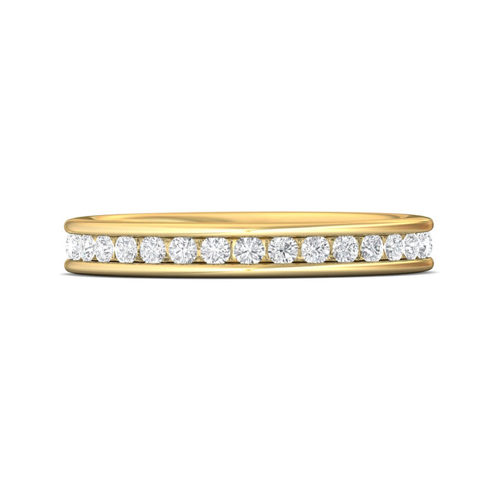 18K Gold Yellow Channel/Shared Prong Wedding Band from the Channel/Shared Prong collection - DWBFC1-1.00_18KY