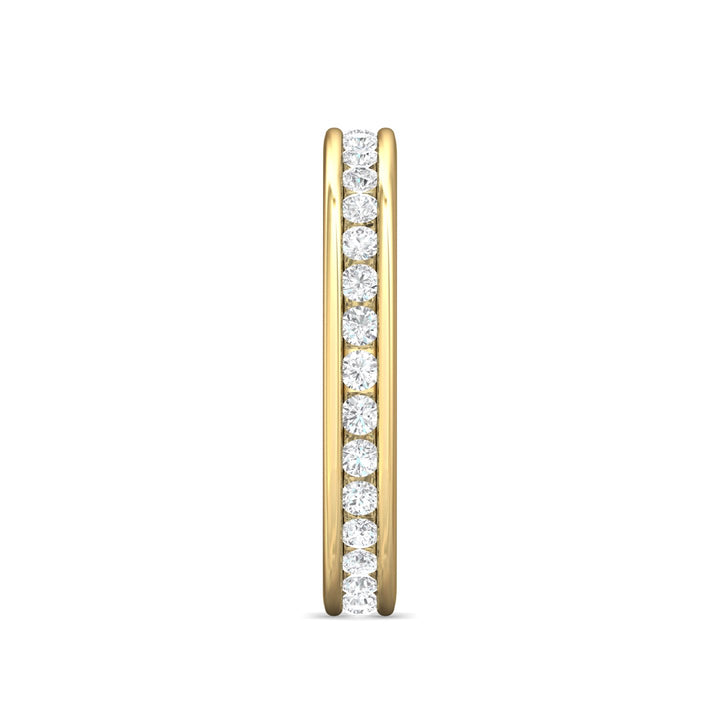 18K Gold Yellow Channel/Shared Prong Wedding Band from the Channel/Shared Prong collection - DWBFC1-1.00_18KY