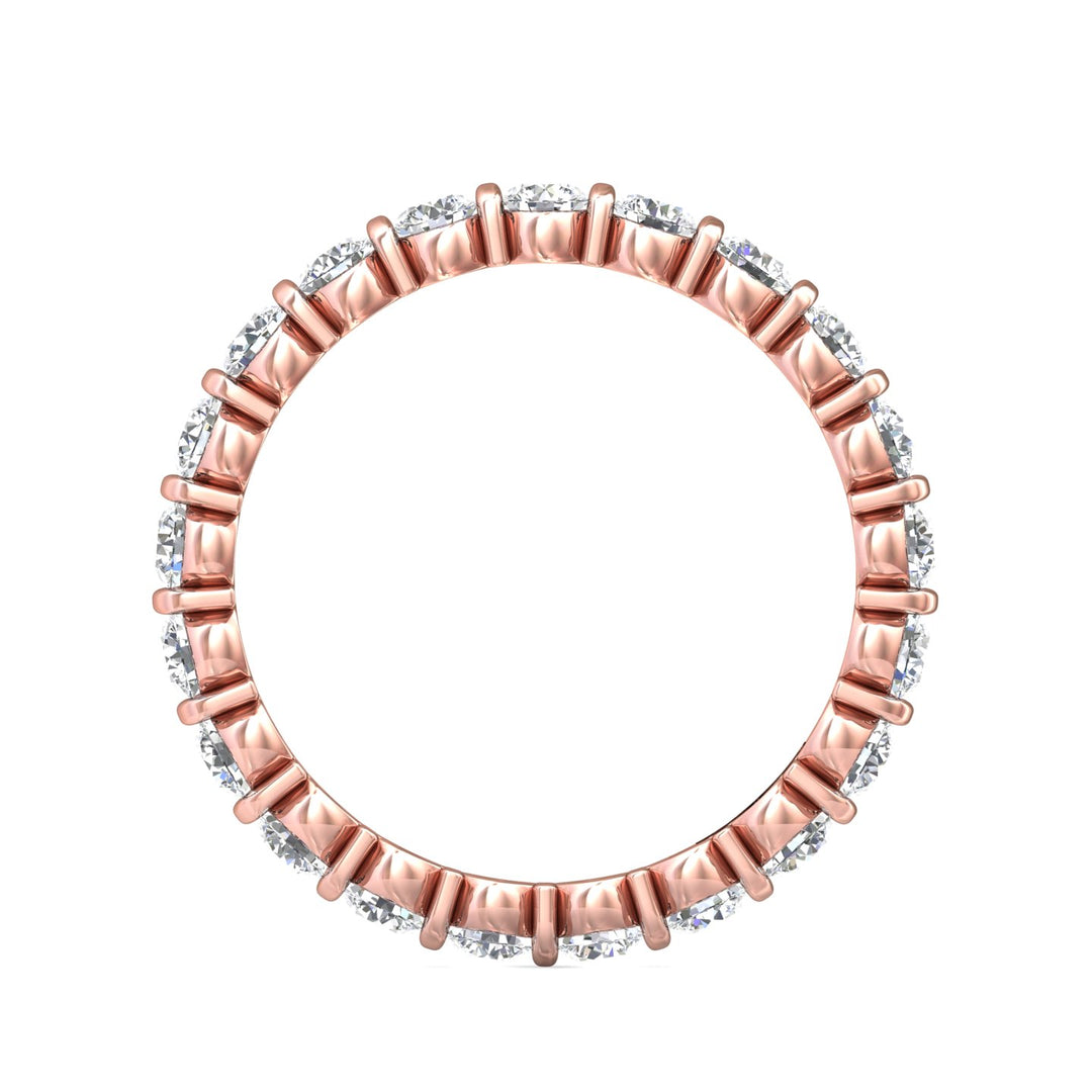 18K Gold Pink Channel/Shared Prong Wedding Band from the Channel/Shared Prong collection - DWBFC8-1.50_18KP