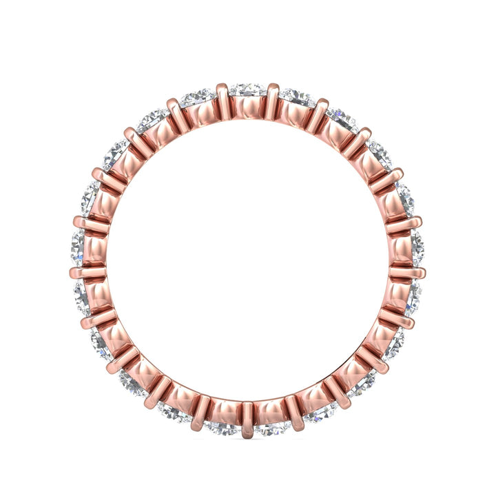 18K Gold Pink Channel/Shared Prong Wedding Band from the Channel/Shared Prong collection - DWBFC8-1.50_18KP