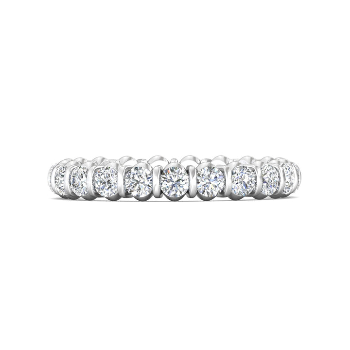 Platinum White Channel/Shared Prong Wedding Band from the Channel/Shared Prong collection - DWBFC8-1.50_PlatW