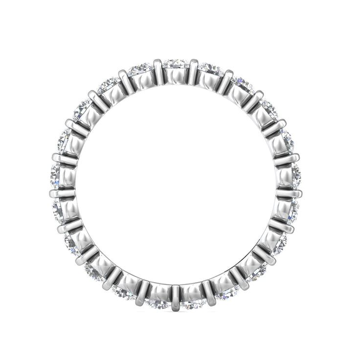18K Gold White Channel/Shared Prong Wedding Band from the Channel/Shared Prong collection - DWBFC8-1.50_18KW