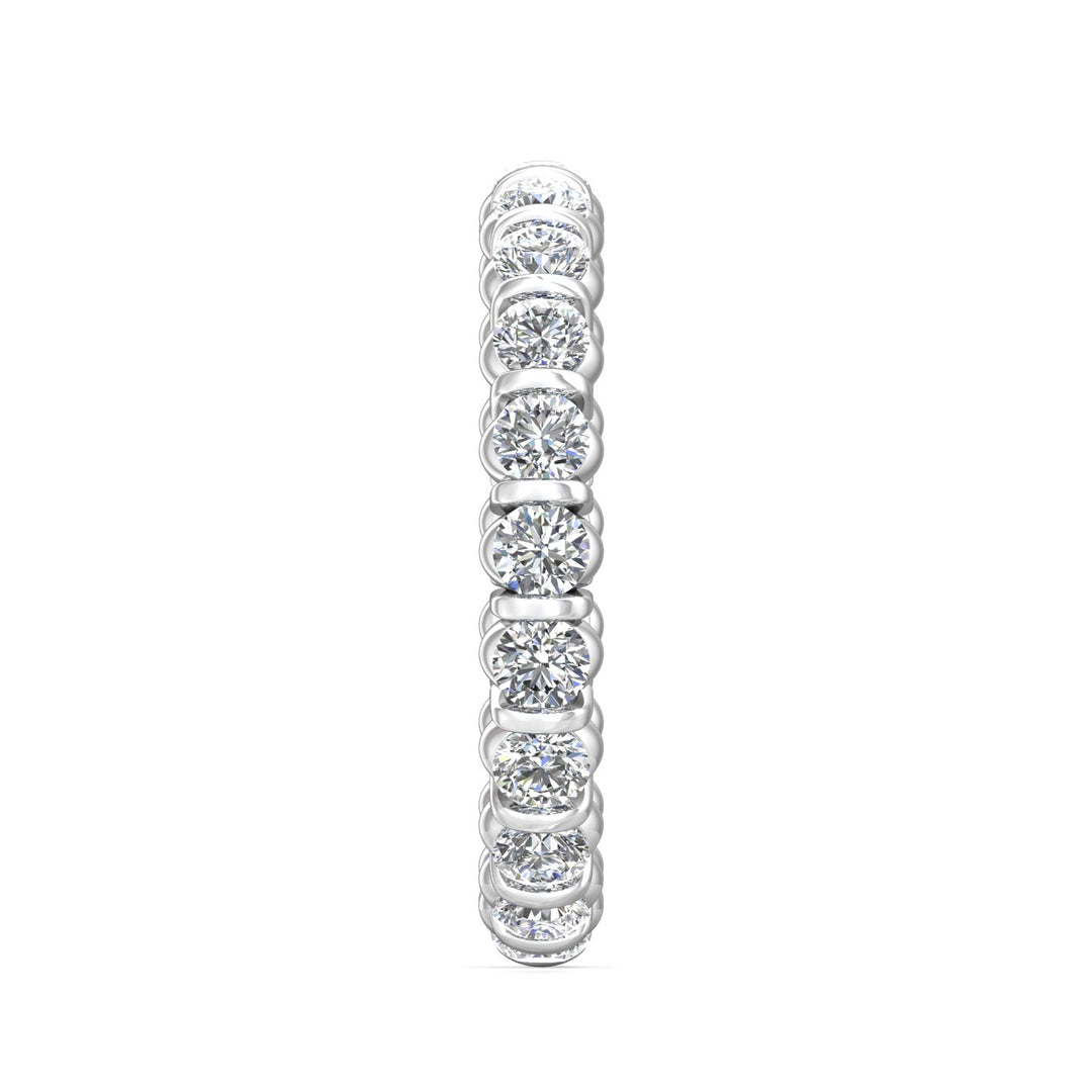 14K Gold White Channel/Shared Prong Wedding Band from the Channel/Shared Prong collection - DWBFC8-1.50_14KW