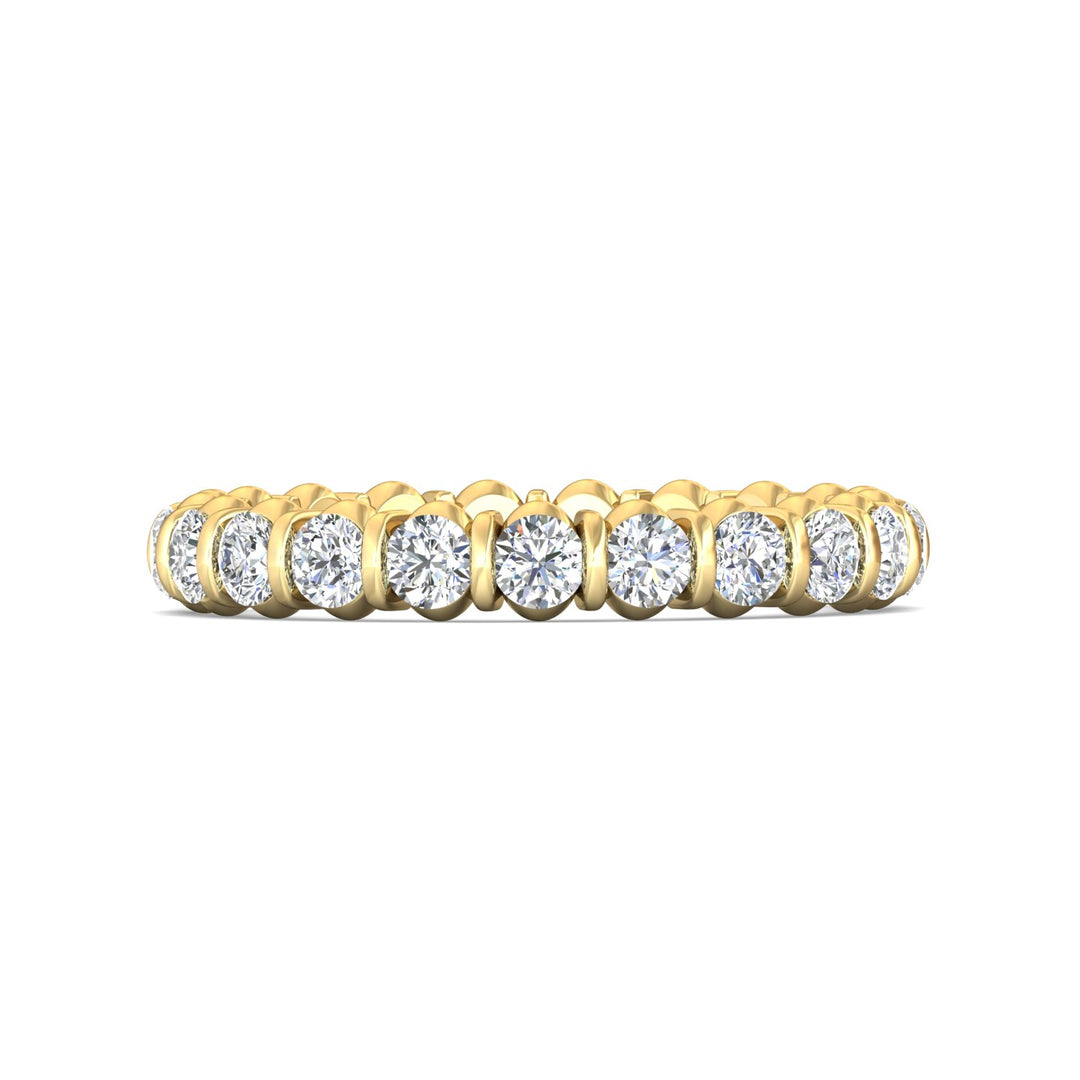 18K Gold Yellow Channel/Shared Prong Wedding Band from the Channel/Shared Prong collection - DWBFC8-1.50_18KY