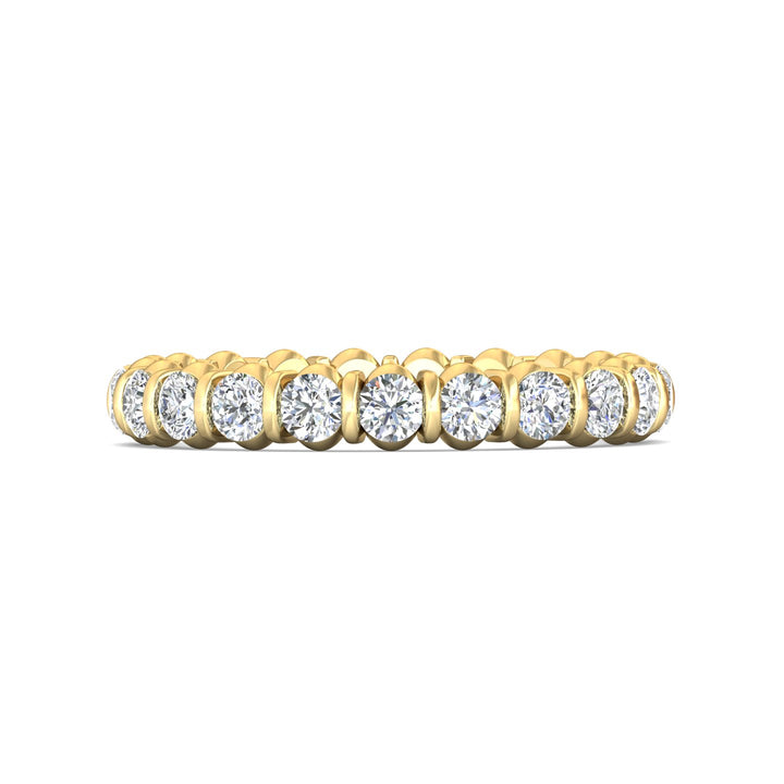 18K Gold Yellow Channel/Shared Prong Wedding Band from the Channel/Shared Prong collection - DWBFC8-1.50_18KY