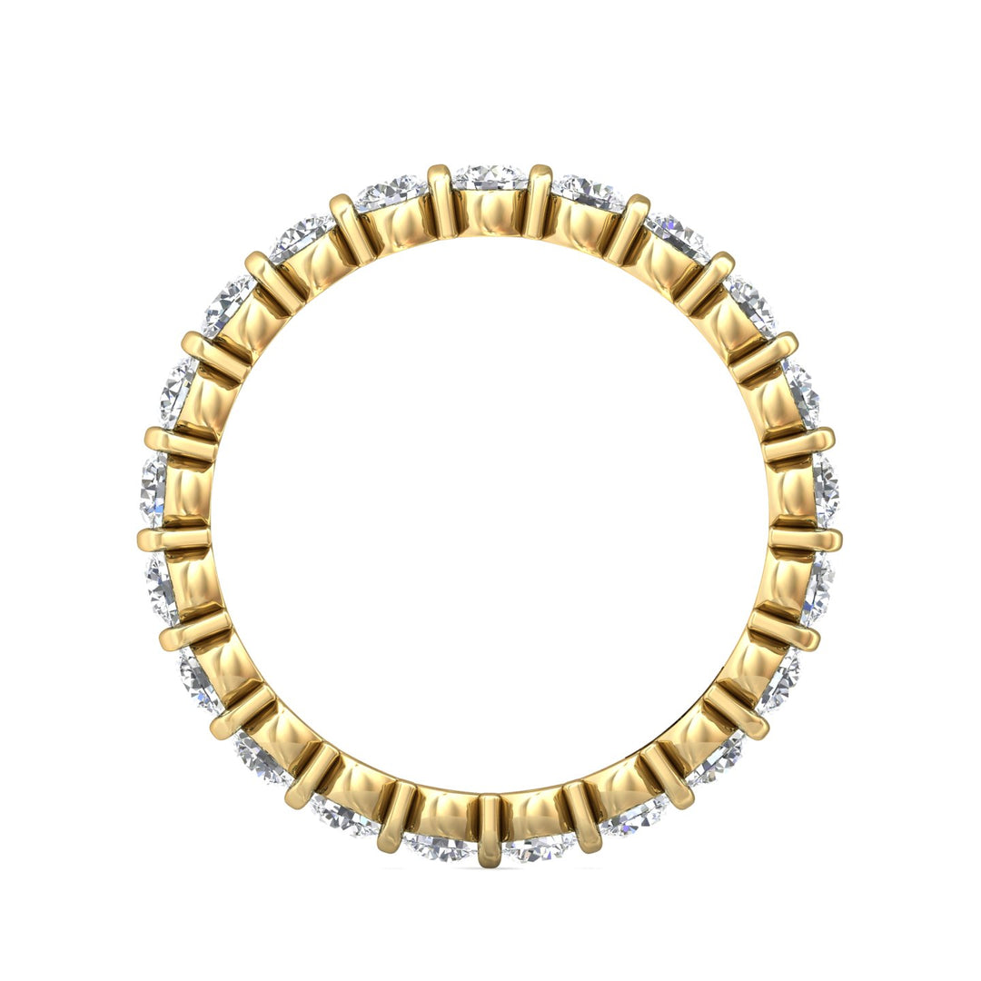 18K Gold Yellow Channel/Shared Prong Wedding Band from the Channel/Shared Prong collection - DWBFC8-1.50_18KY