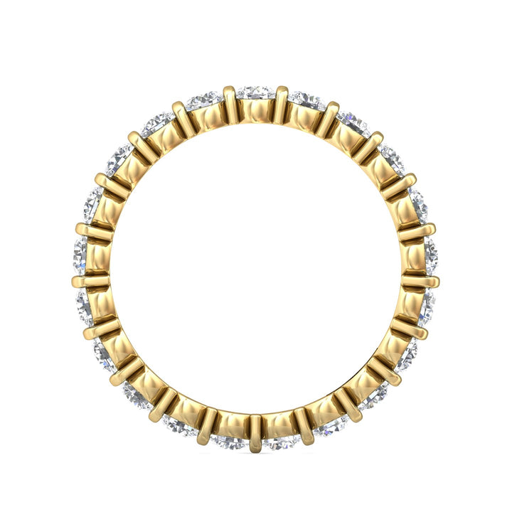 18K Gold Yellow Channel/Shared Prong Wedding Band from the Channel/Shared Prong collection - DWBFC8-1.50_18KY
