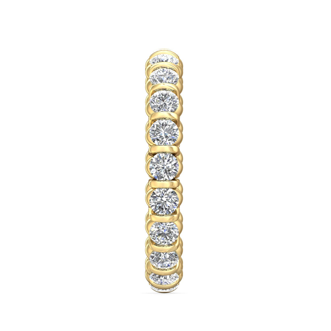 14K Gold Yellow Channel/Shared Prong Wedding Band from the Channel/Shared Prong collection - DWBFC8-1.50_14KY