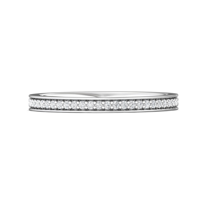 14K Gold White Micropave Wedding Band from the Micropave collection - DWBFM1-.25_14KW