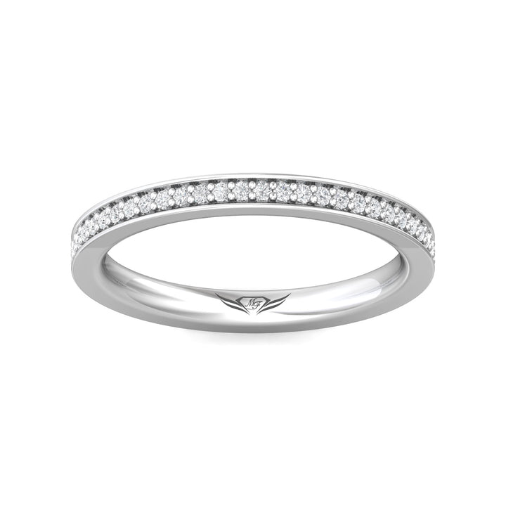 14K Gold White Micropave Wedding Band from the Micropave collection - DWBFM1-.25_14KW