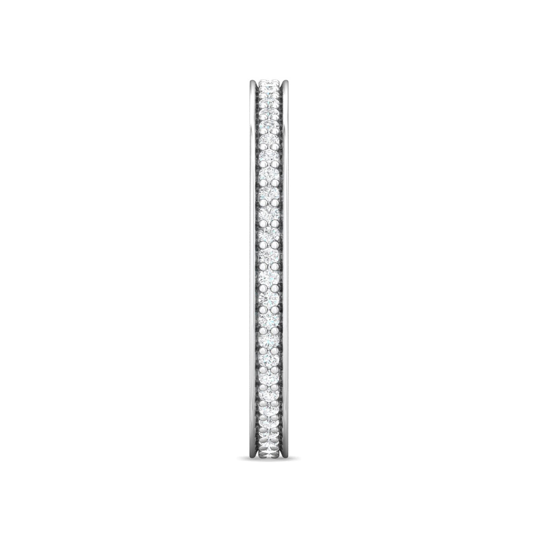 18K Gold White Micropave Wedding Band from the Micropave collection - DWBFM1-.25_18KW