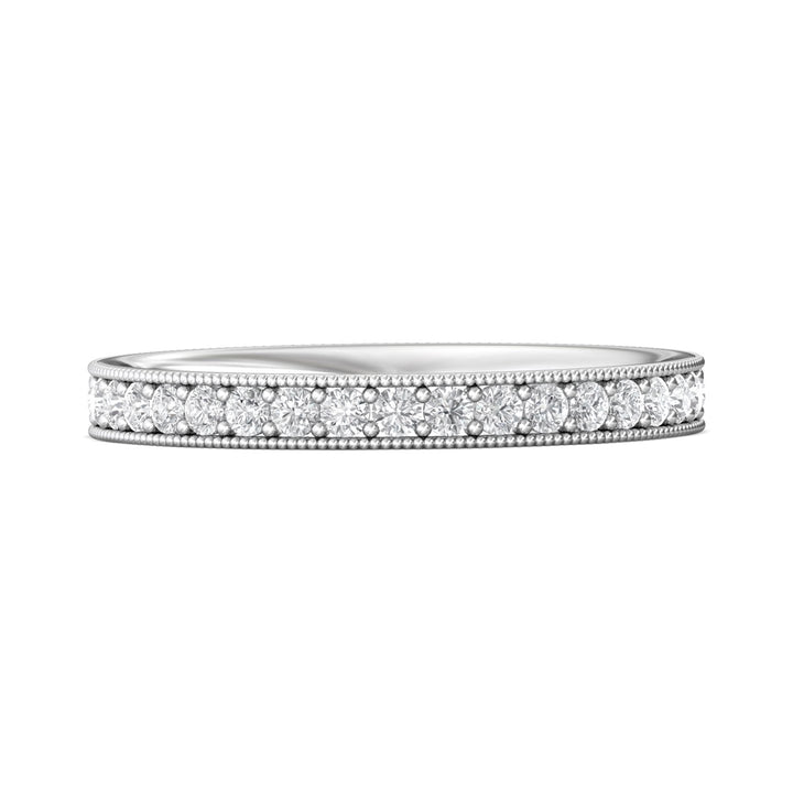 Platinum White Micropave Wedding Band from the Micropave collection - DWBFM1-.75_PlatW