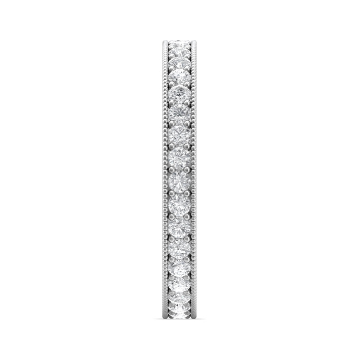 14K Gold White Micropave Wedding Band from the Micropave collection - DWBFM1-.75_14KW