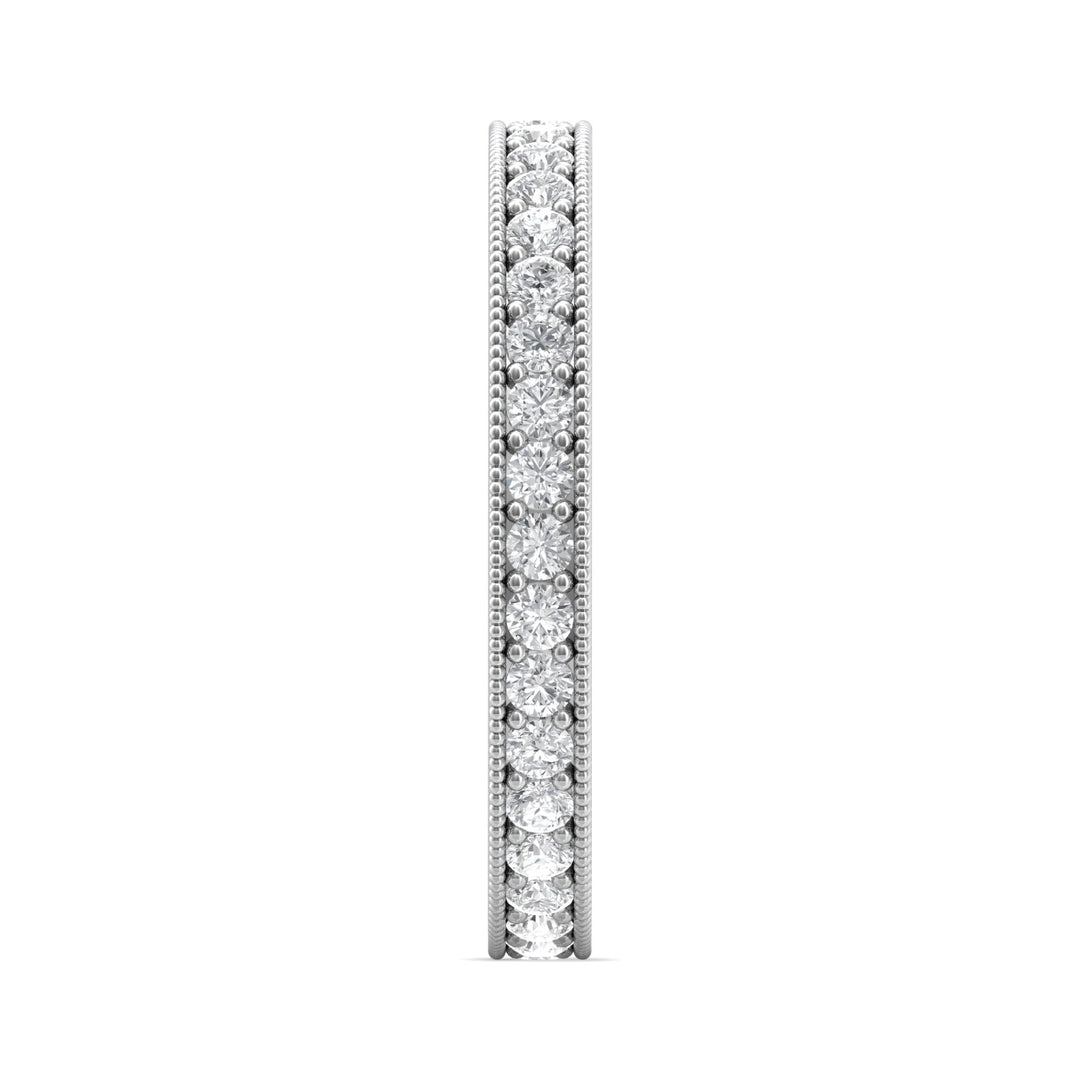 Platinum White Micropave Wedding Band from the Micropave collection - DWBFM1-.75_PlatW