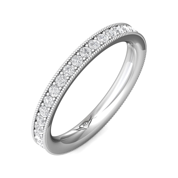 Platinum White Micropave Wedding Band from the Micropave collection - DWBFM1-.75_PlatW