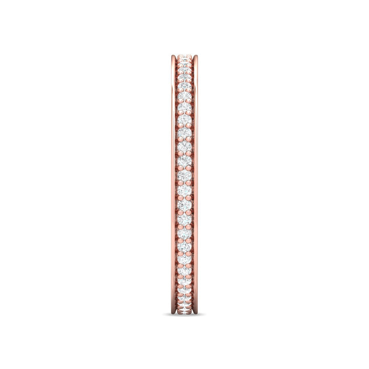 18K Gold Pink Micropave Wedding Band from the Micropave collection - DWBFM1-.25_18KP