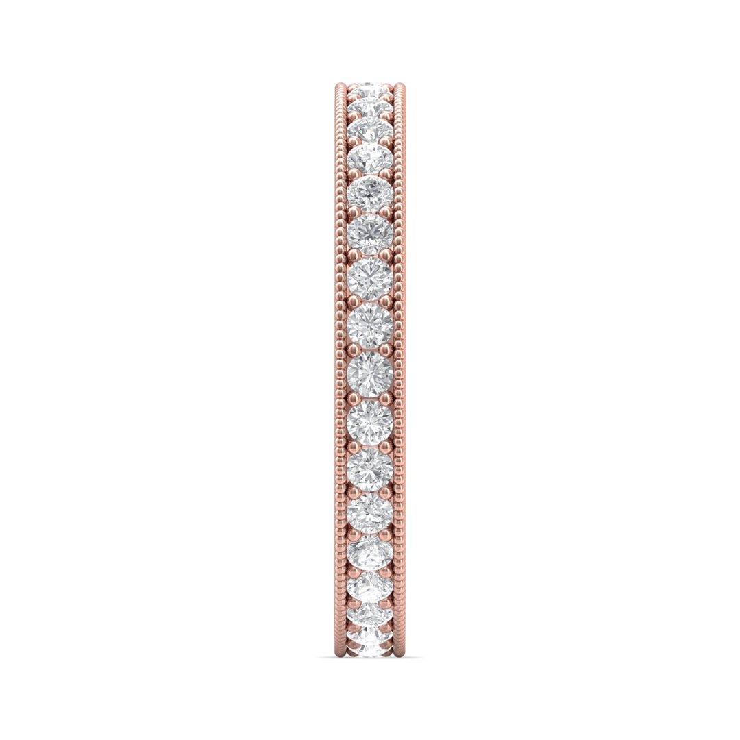 14K Gold Pink Micropave Wedding Band from the Micropave collection - DWBFM1-.75_14KP