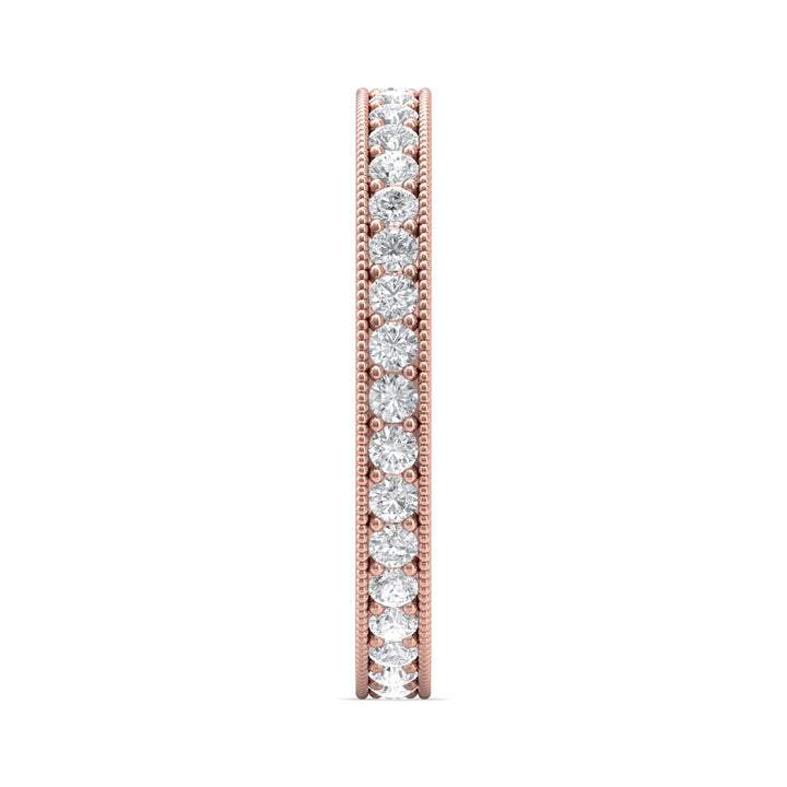 14K Gold Pink Micropave Wedding Band from the Micropave collection - DWBFM1-.75_14KP