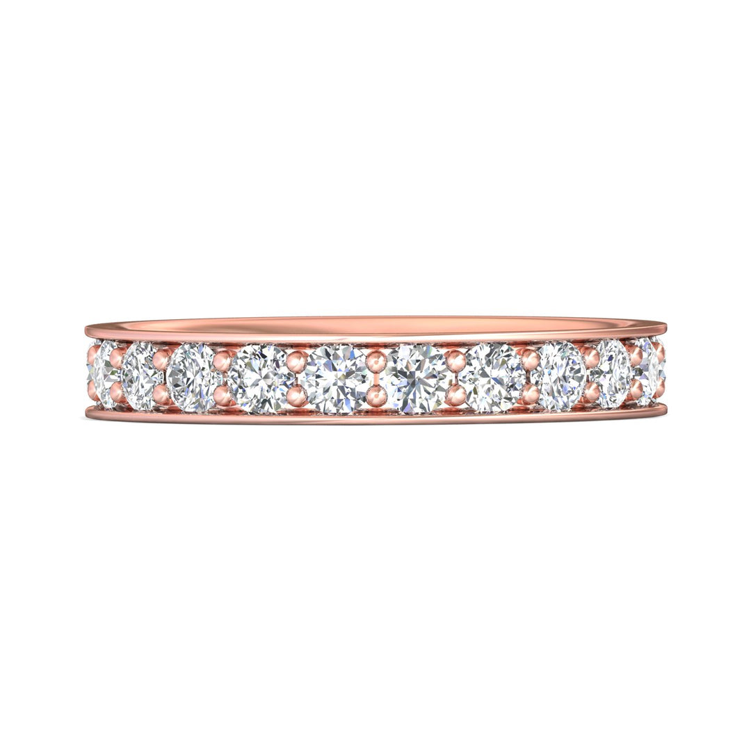 18K Gold Pink Micropave Wedding Band from the Micropave collection - DWBFM1-2.00_18KP