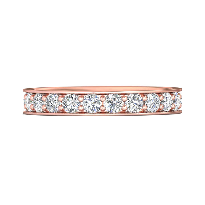 18K Gold Pink Micropave Wedding Band from the Micropave collection - DWBFM1-2.00_18KP