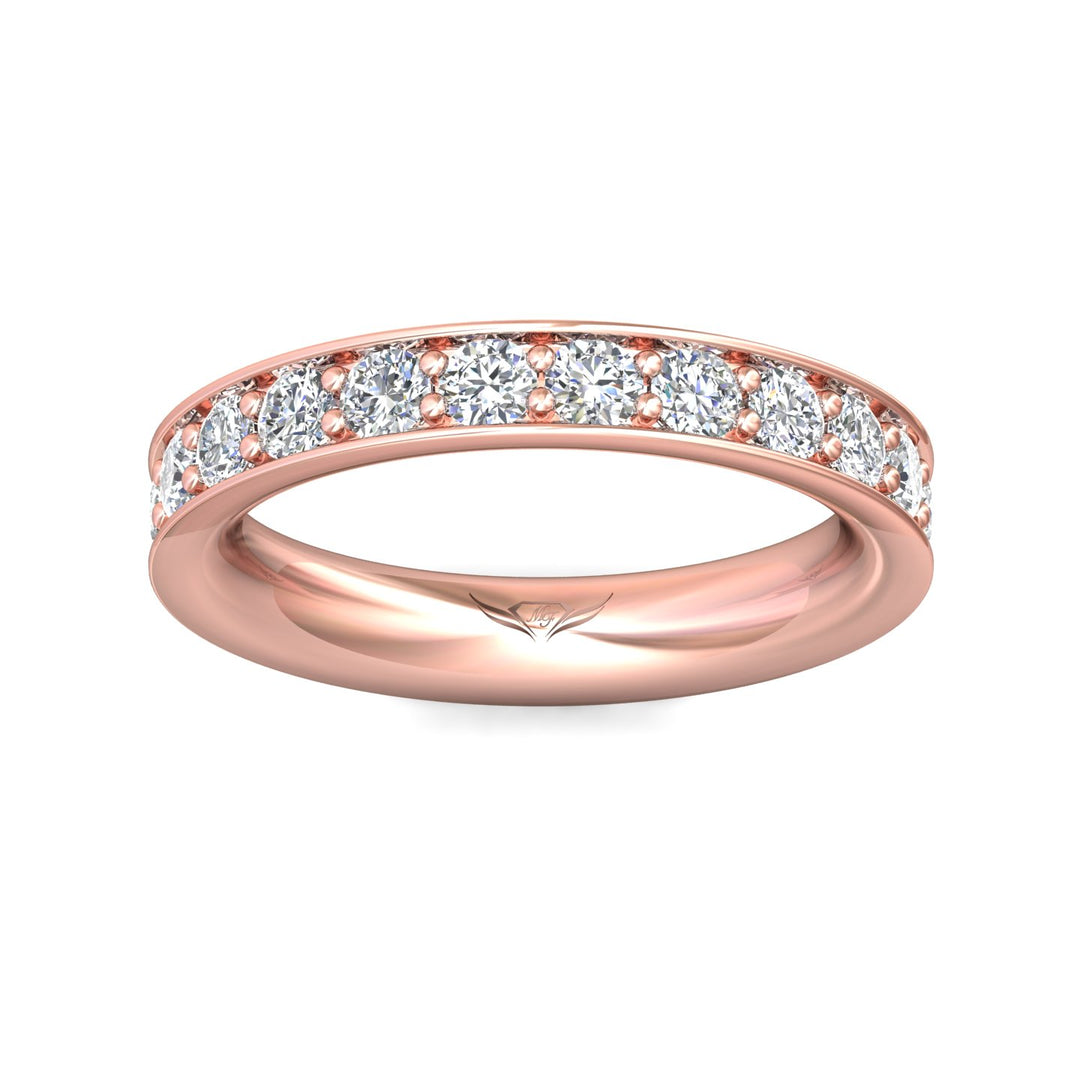 14K Gold Pink Micropave Wedding Band from the Micropave collection - DWBFM1-2.00_14KP
