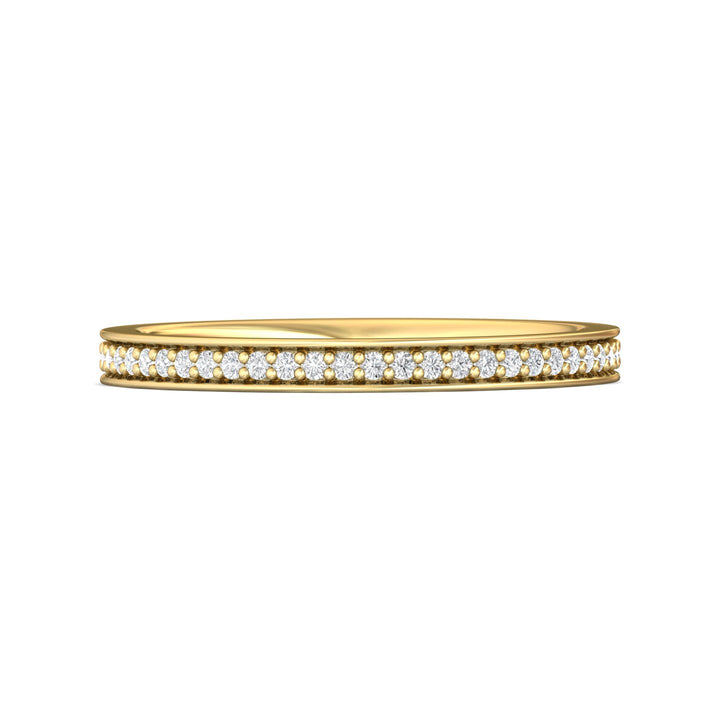 18K Gold Yellow Micropave Wedding Band from the Micropave collection - DWBFM1-.25_18KY