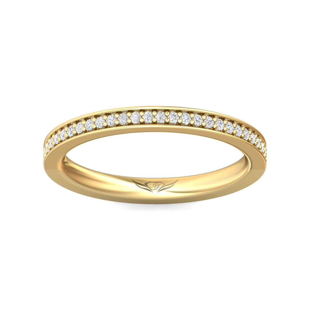 14K Gold Yellow Micropave Wedding Band from the Micropave collection - DWBFM1-.25_14KY