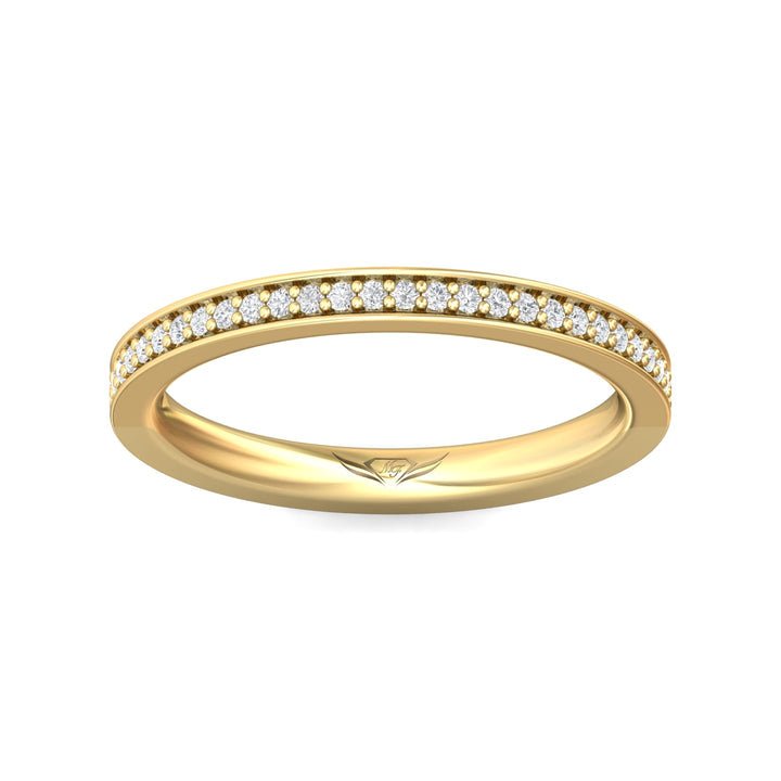 14K Gold Yellow Micropave Wedding Band from the Micropave collection - DWBFM1-.25_14KY