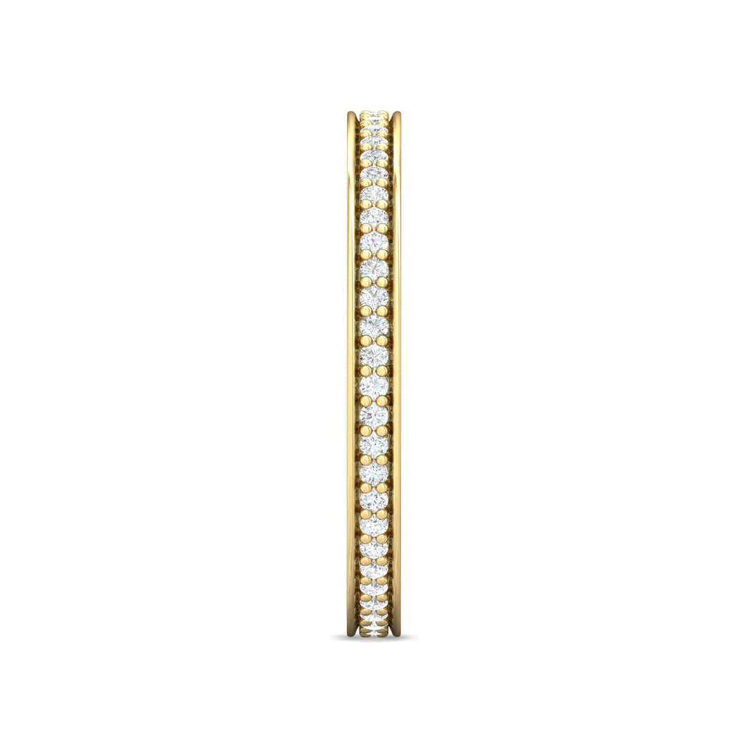 18K Gold Yellow Micropave Wedding Band from the Micropave collection - DWBFM1-.25_18KY