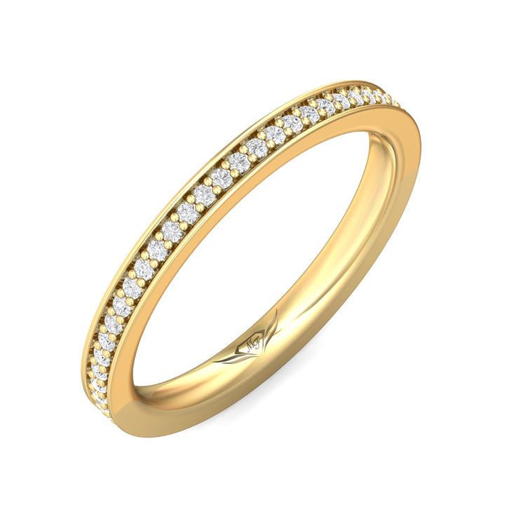 18K Gold Yellow Micropave Wedding Band from the Micropave collection - DWBFM1-.25_18KY