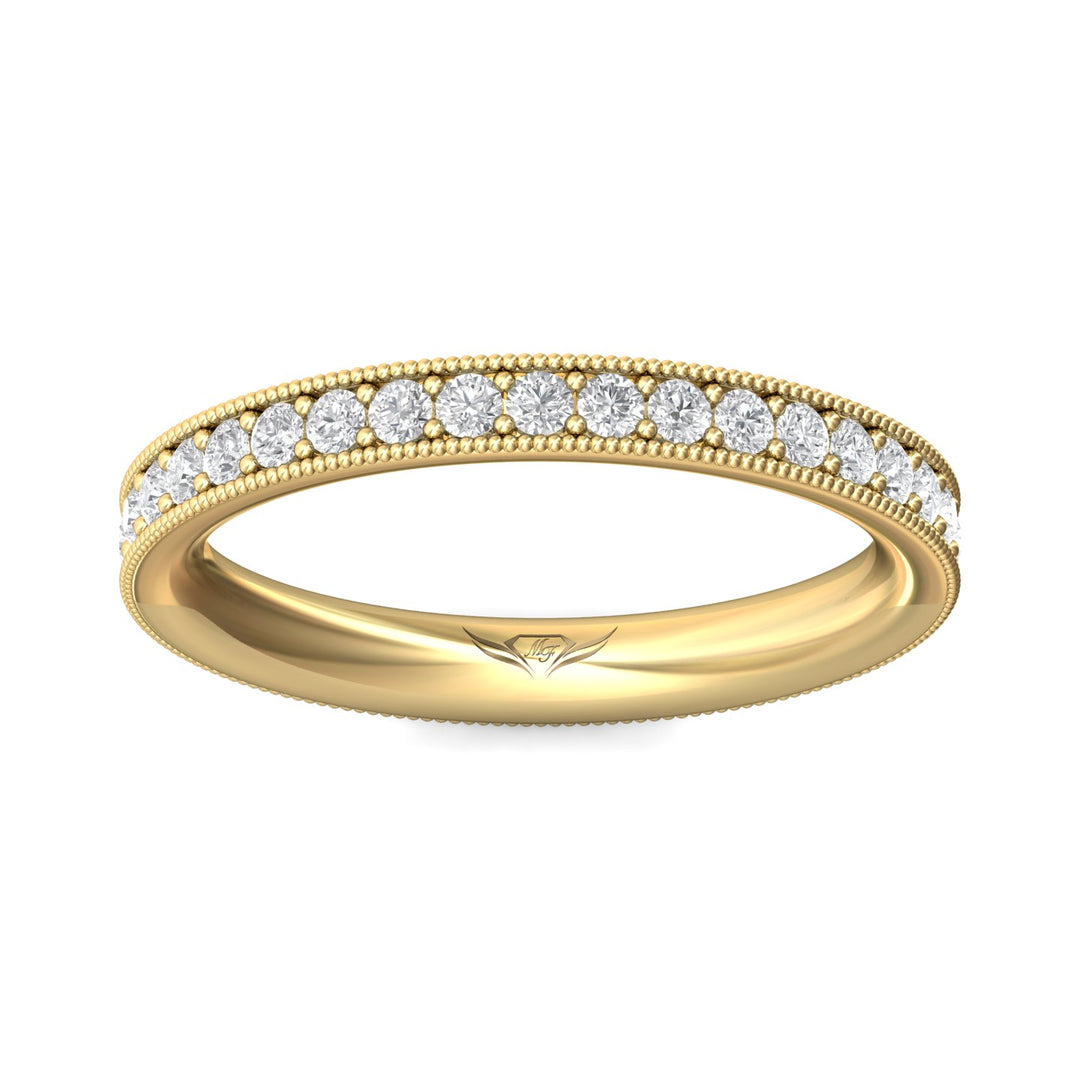14K Gold Yellow Micropave Wedding Band from the Micropave collection - DWBFM1-.75_14KY